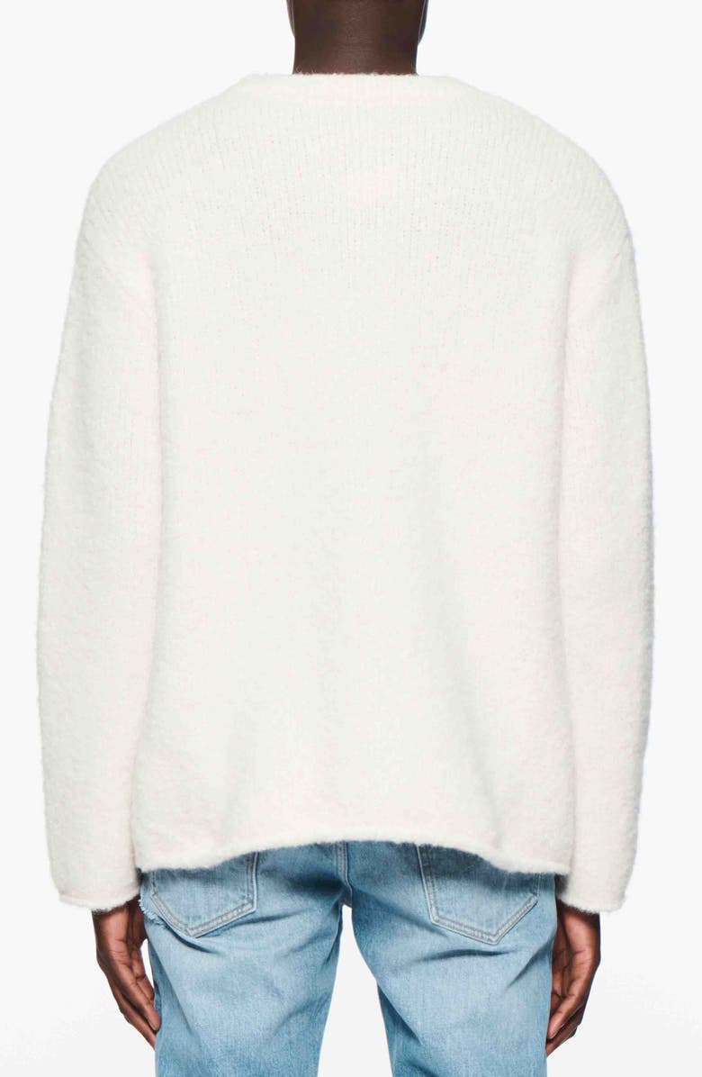 PURPLE BRAND Relaxed Fit Alpaca & Wool Blend Intarsia Logo Pullover, Alternate, color, Off White