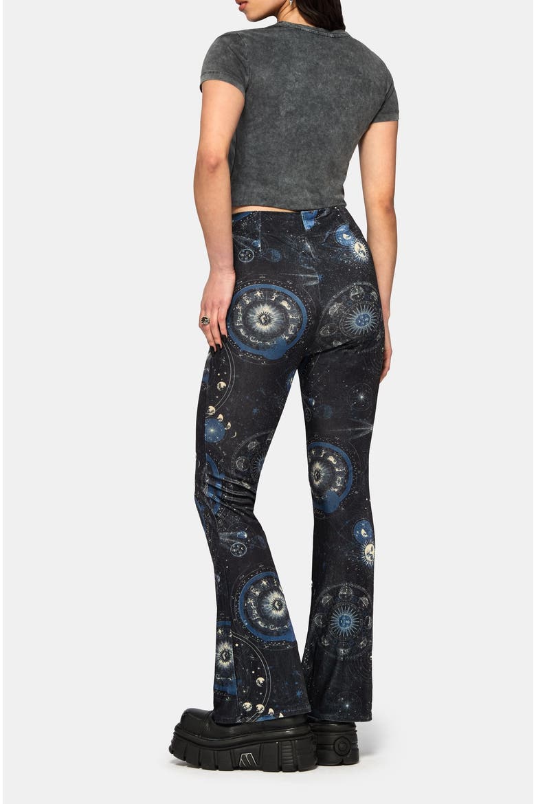 Elise Celestial Velour Flare Trousers, Alternate, color, Blue