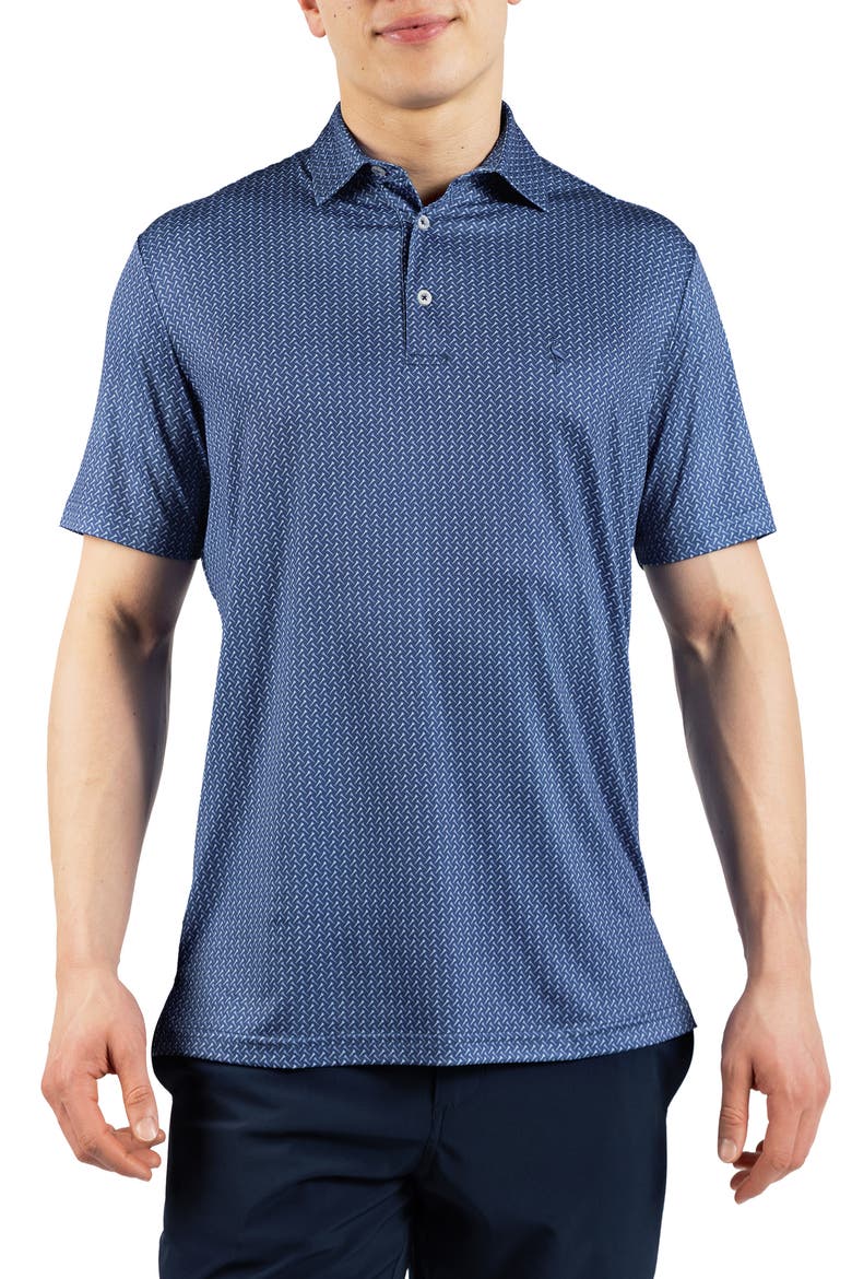 Golf Tees Print Performance Polo, Main, color, NAVY