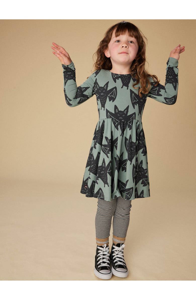 Tea Collection Printed Ballet Dress, Alternate, color, Fly By Night Bats