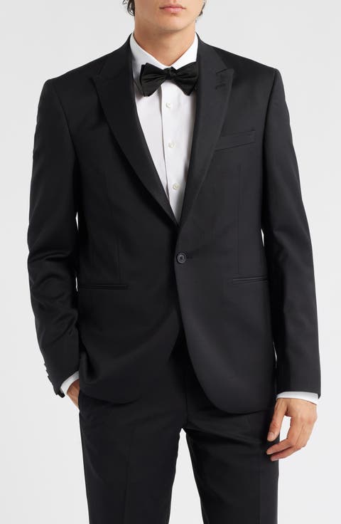 Ryder Peak Lapel Black Stretch Wool Tuxedo Jacket