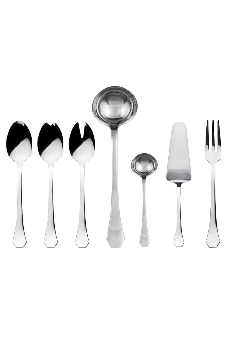 Mepra Moretto Serving Set - 7 Pieces, Main, color, Silver