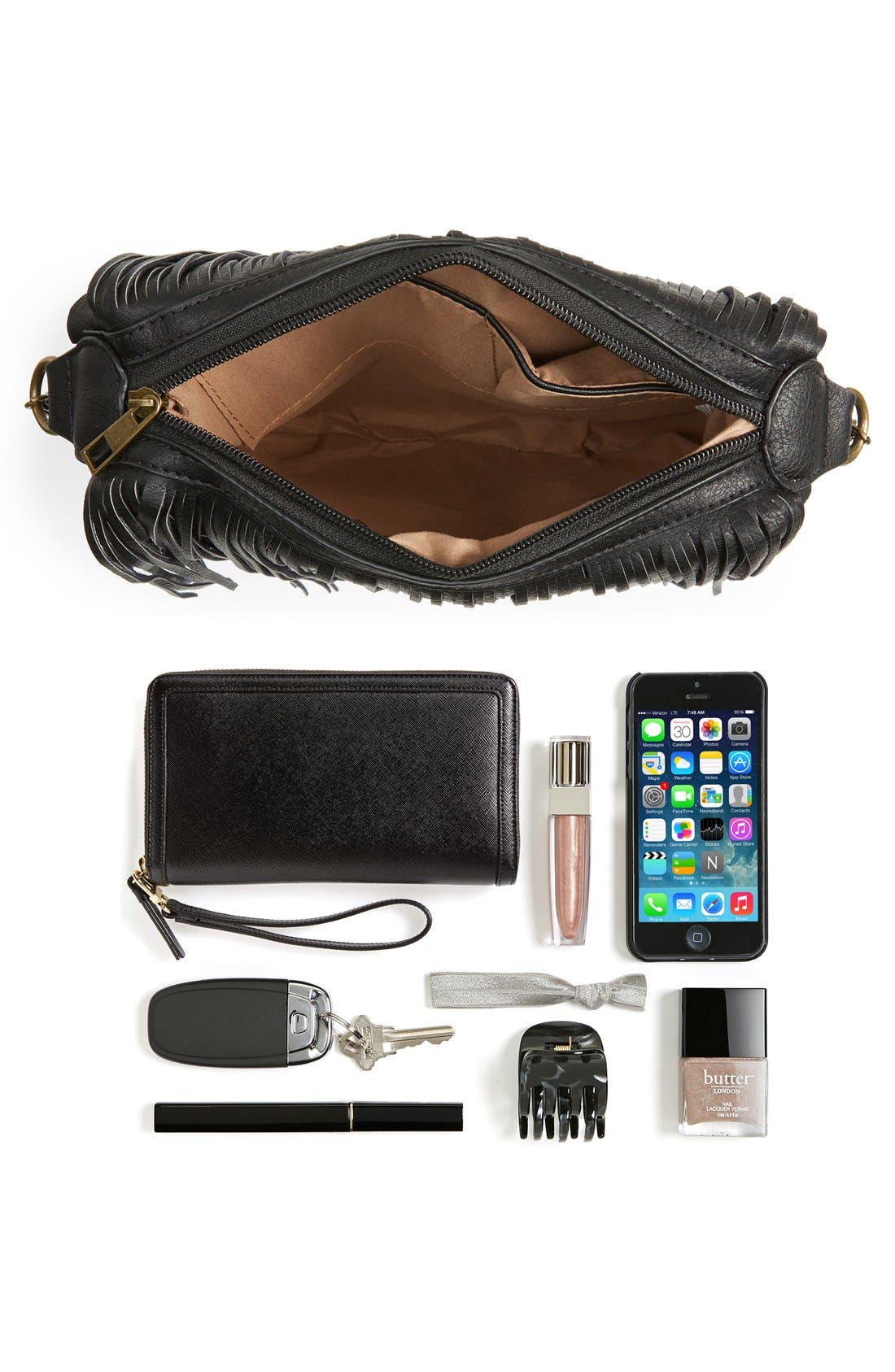 NU-G 'Boho Fringe' Crossbody Bag, Alternate, color, 