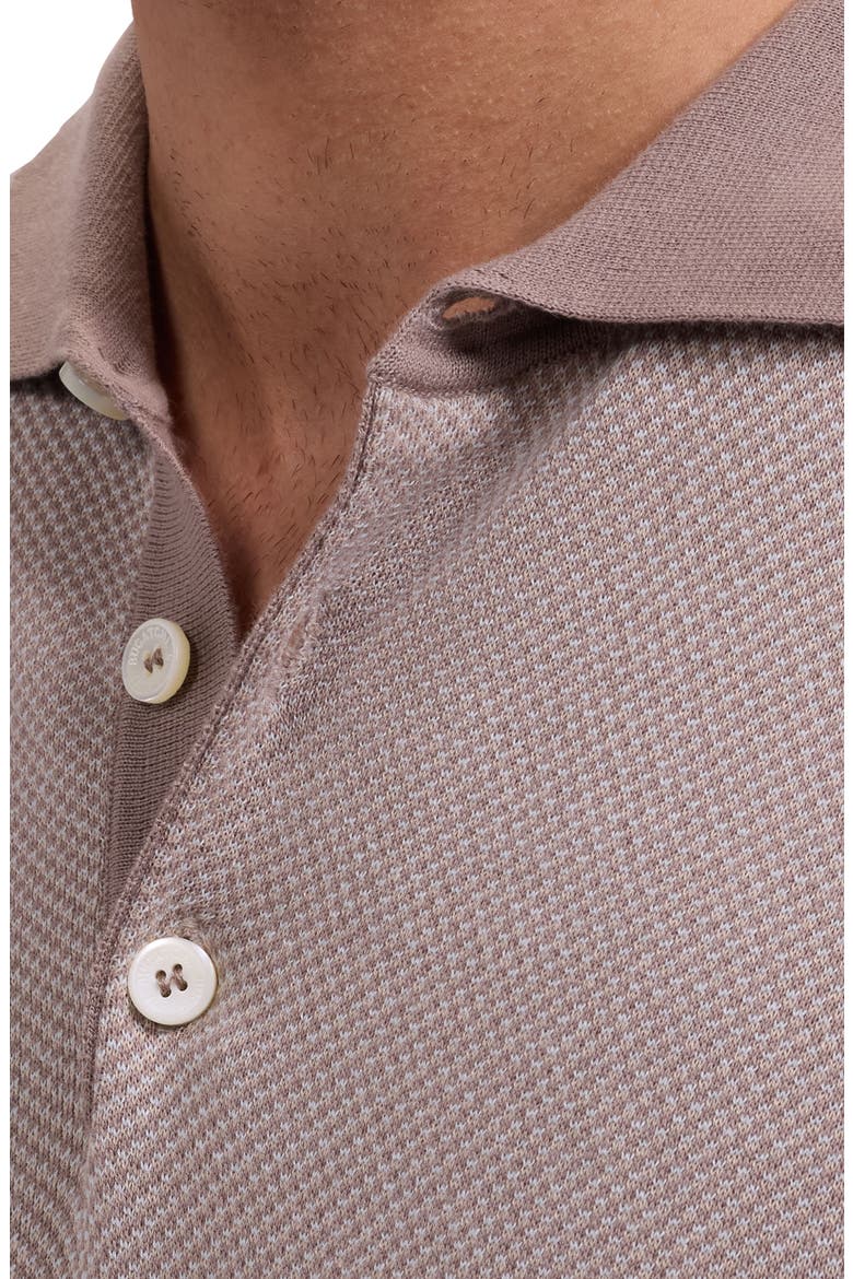 Geometric Jacquard Polo Sweater, Alternate, color, WALNUT