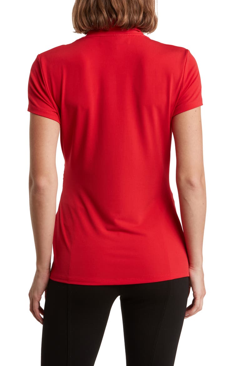 Cowl Neck Side Ruched Top, Alternate, color, POPPY