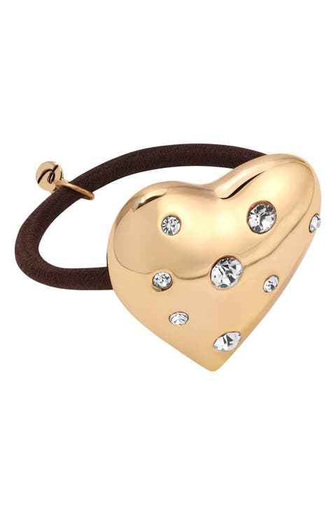 Love Embellished Heart Ponytail Holder