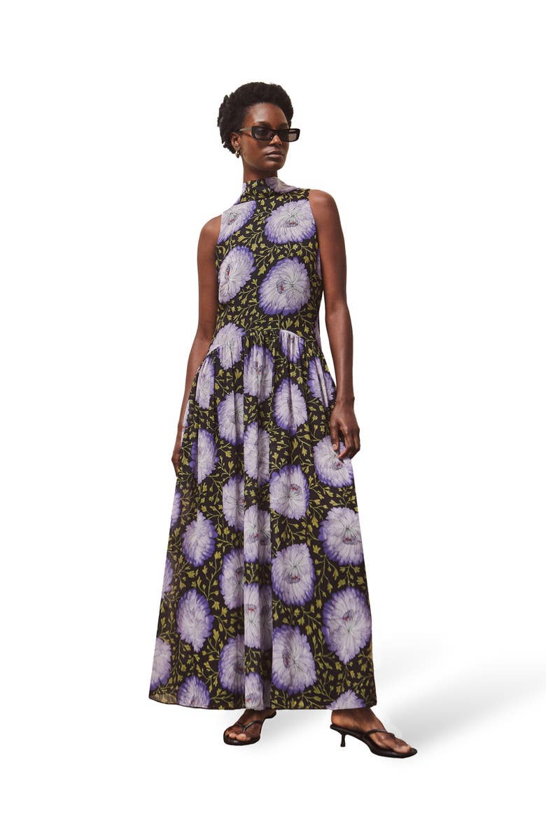 Ro&Zo Print Chiffon Maxi Dress, Main, color, Lilac