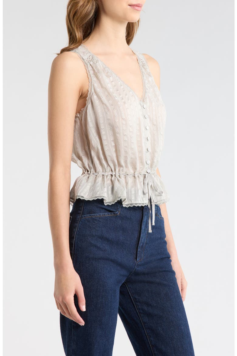 Maiden Button-Up Silk Peplum Top, Alternate, color, SEA MIST
