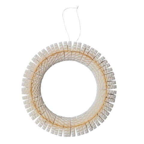 Recycled Paper Honeycomb Wreath, Cream Color
