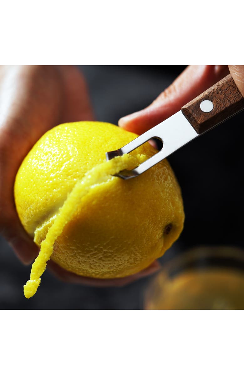 Viski Professional Walnut Channel Knife in Stainless Steel, Alternate, color, Brown