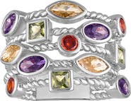 FZN Multicolor Cubic Zirconia Cocktail Ring