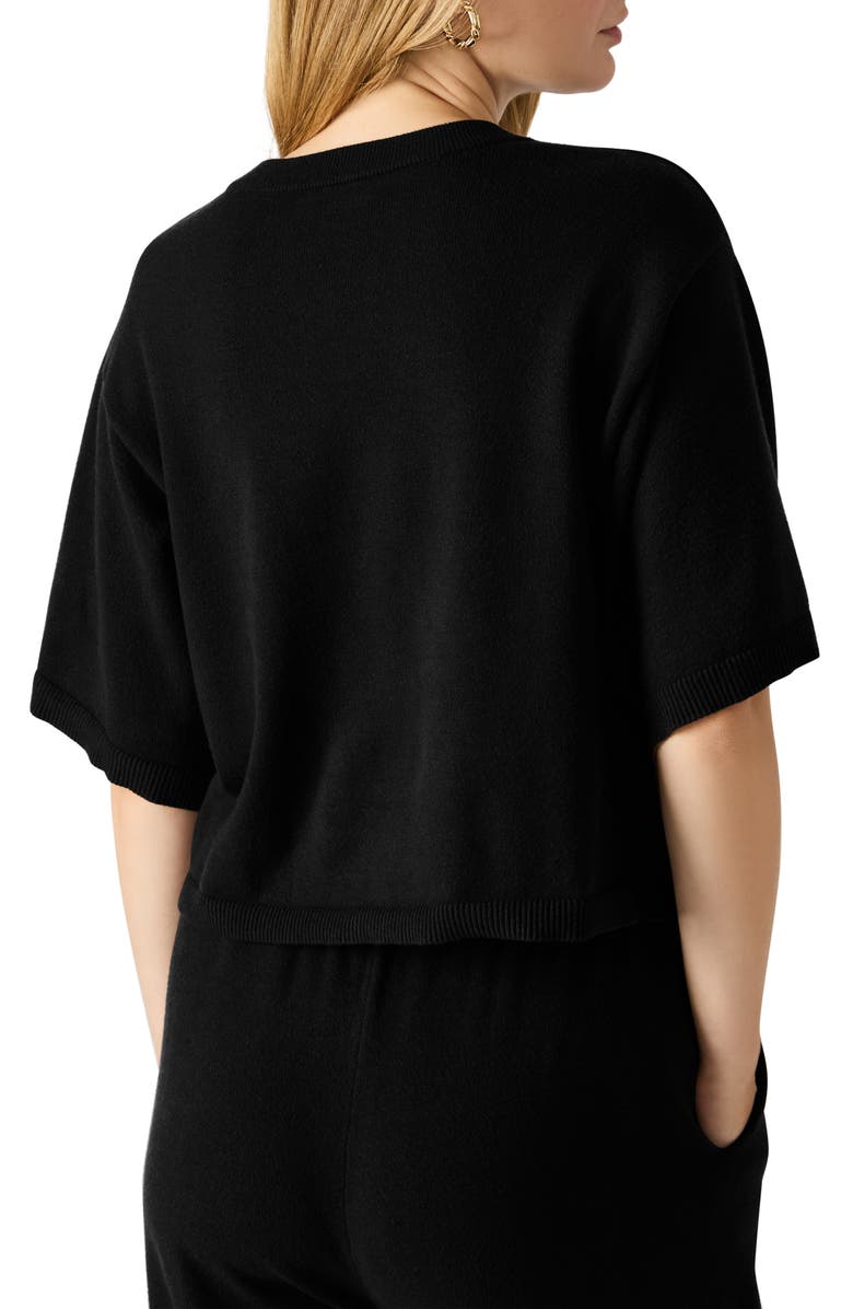 Steve Madden Kori Elbow Sleeve Crewneck Sweater, Alternate, color, Black