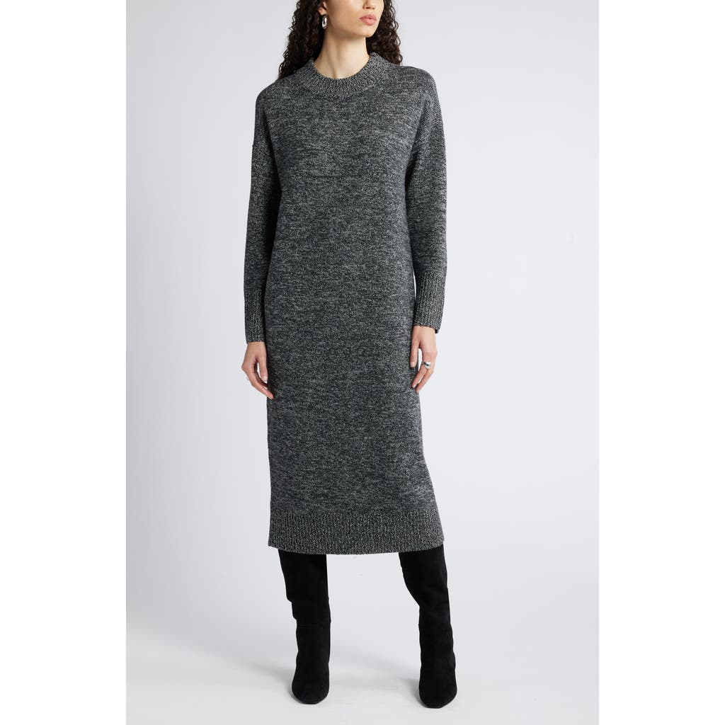 Nordstrom Long Sleeve Marled Wool Blend Sweater Dress