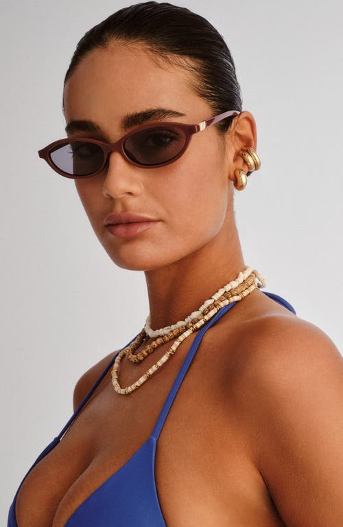 Le Specs Duskfall 55mm Oval Sunglasses In Burgundy