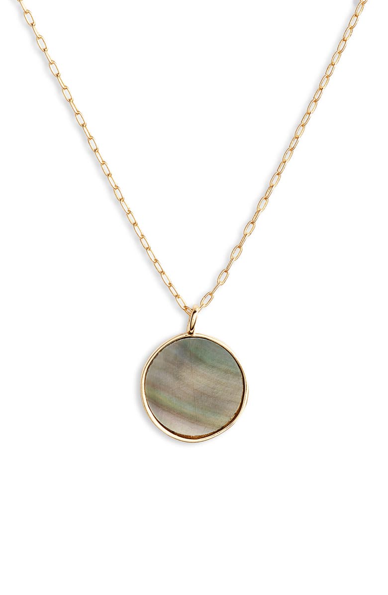 ARGENTO VIVO Shell Circle Pendant Necklace, Main, color,