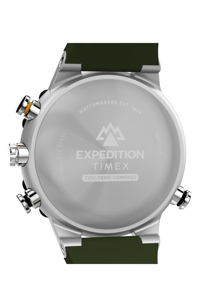 Timex<sup>®</sup> Expedition<sup>®</sup> Tide-Temp-Compass Silicone Strap Watch, 45mm, Alternate, color, Green
