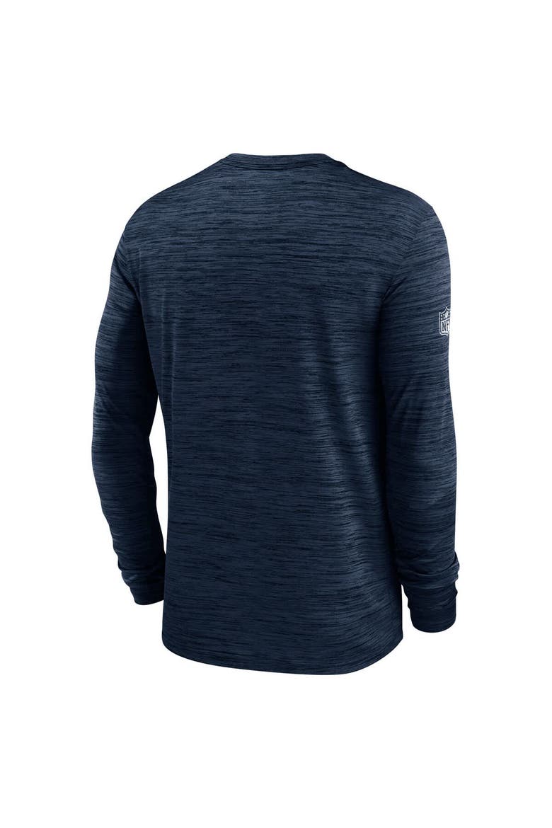 Men's Nike Navy Dallas Cowboys Sideline Velocity Performance Long Sleeve T-Shirt, Alternate, color, Navy