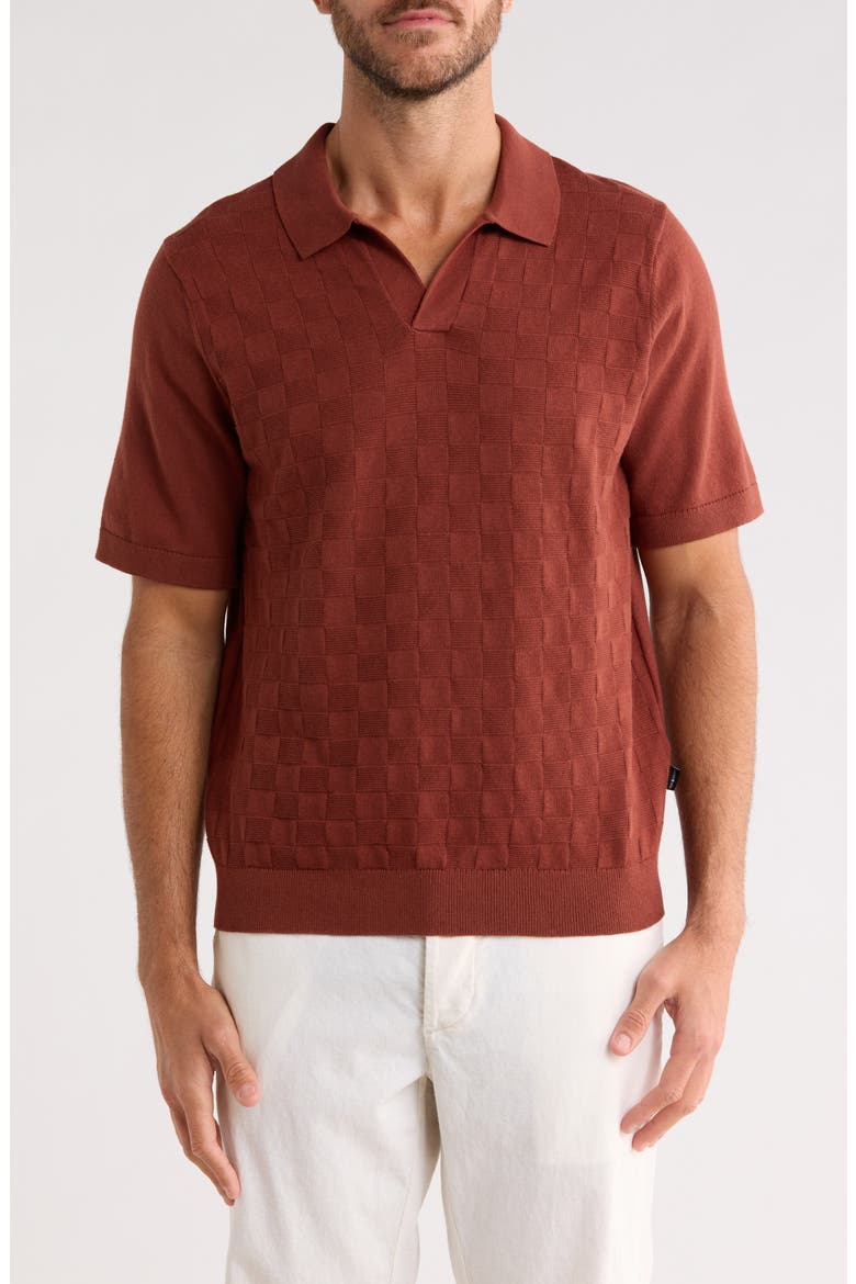 Johnny Collar Jacquard Polo, Main, color, CINNAMON