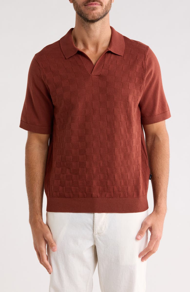 Lucky Brand Johnny Collar Jacquard Polo, Main, color, Cinnamon