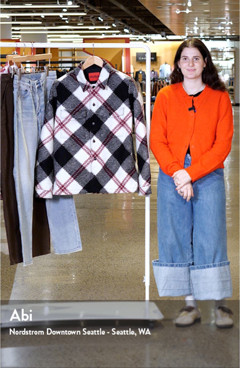 Enalu Diamond Plaid Fleece Shirt Jacket, sales video thumbnail