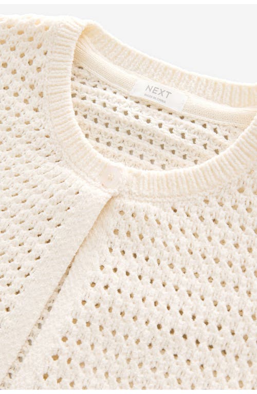 Next Kids' Open Stitch Cardigan In White