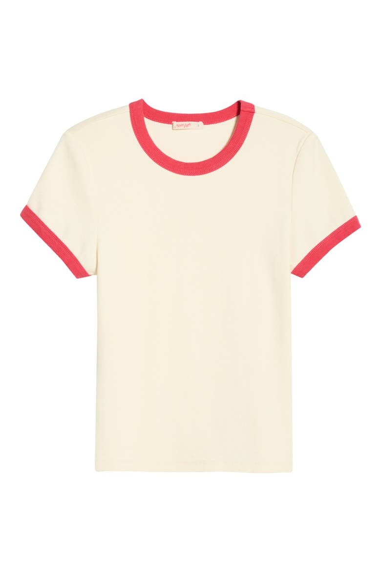Lexi Rib Ringer T-Shirt, Alternate, color, CREAM AND POPPY