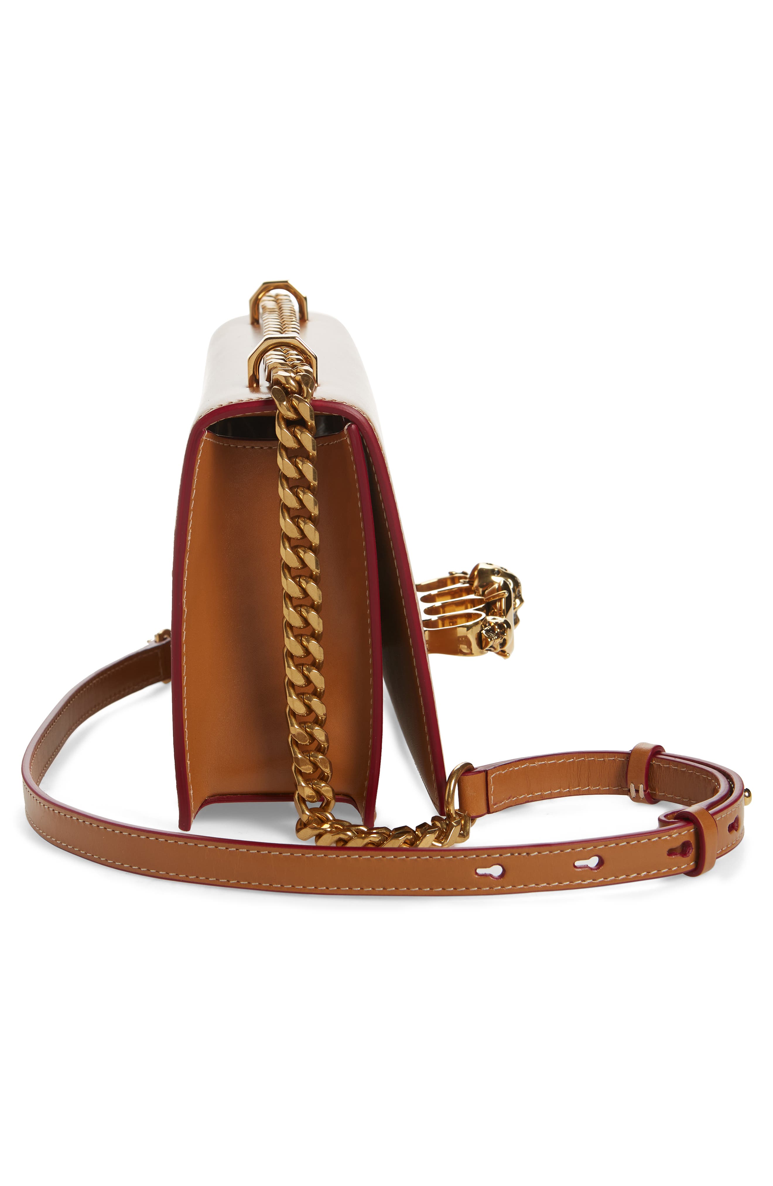 McQueen Jeweled Leather Satchel, Alternate, color, 