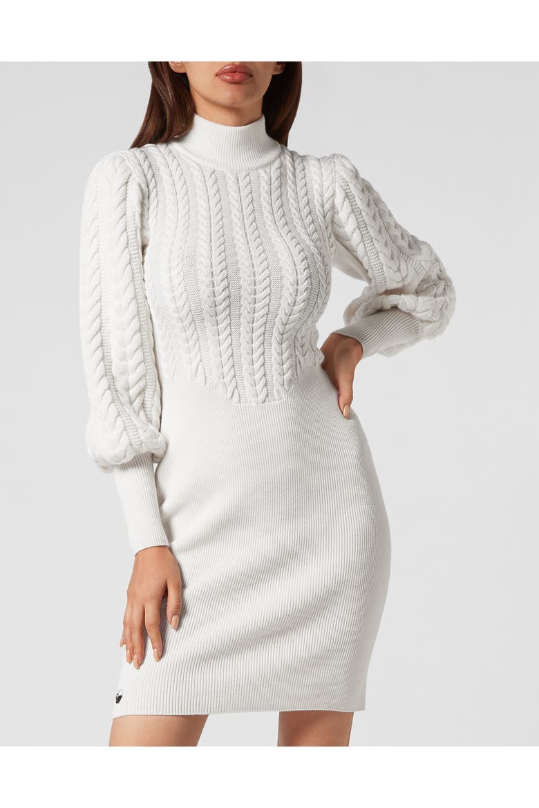 Knit Dress Women, Main, color, white