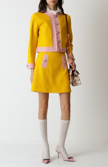 Valentino Garavani Contrast Pocket Crepe Couture Skirt | Nordstrom 