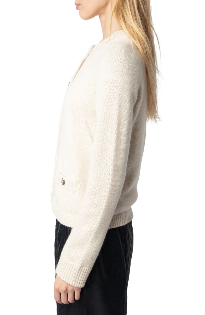 Zadig & Voltaire Marcya Bijoux Cashmere Cardigan, Alternate, color, 