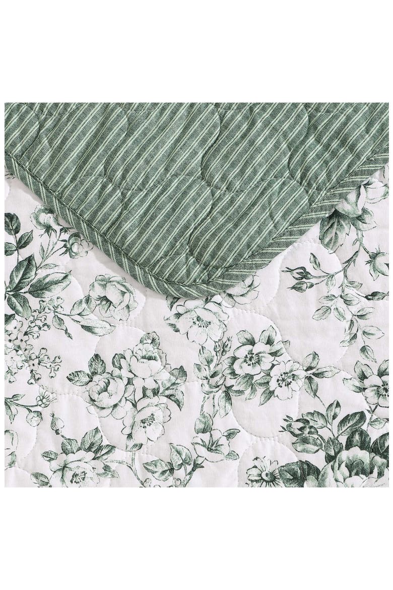 Bouncy Bows Quilt Set, Alternate, color, DEEP GREEN/ WHITE