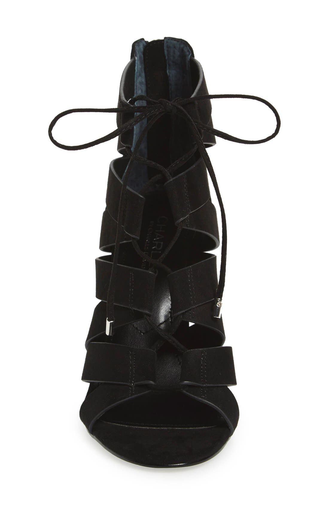 'Idlewild' Lace-Up Sandal, Alternate, color, BLACK MICRO SUEDE