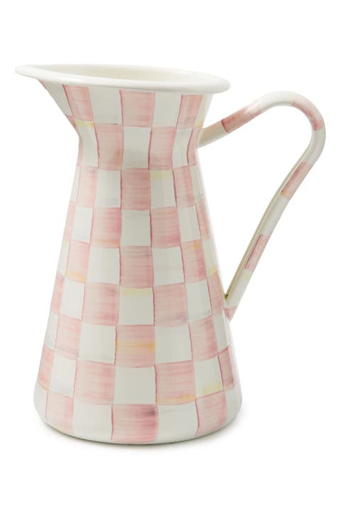 Rosy Check Large Enameled Steel Practical Pitcher