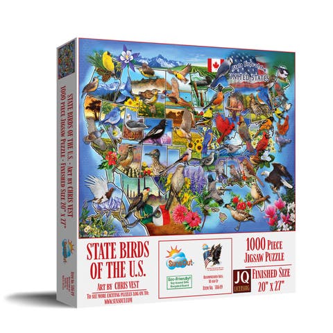 State Birds of the U.S. 1000 piece Jigsaw Puzzle for Adults