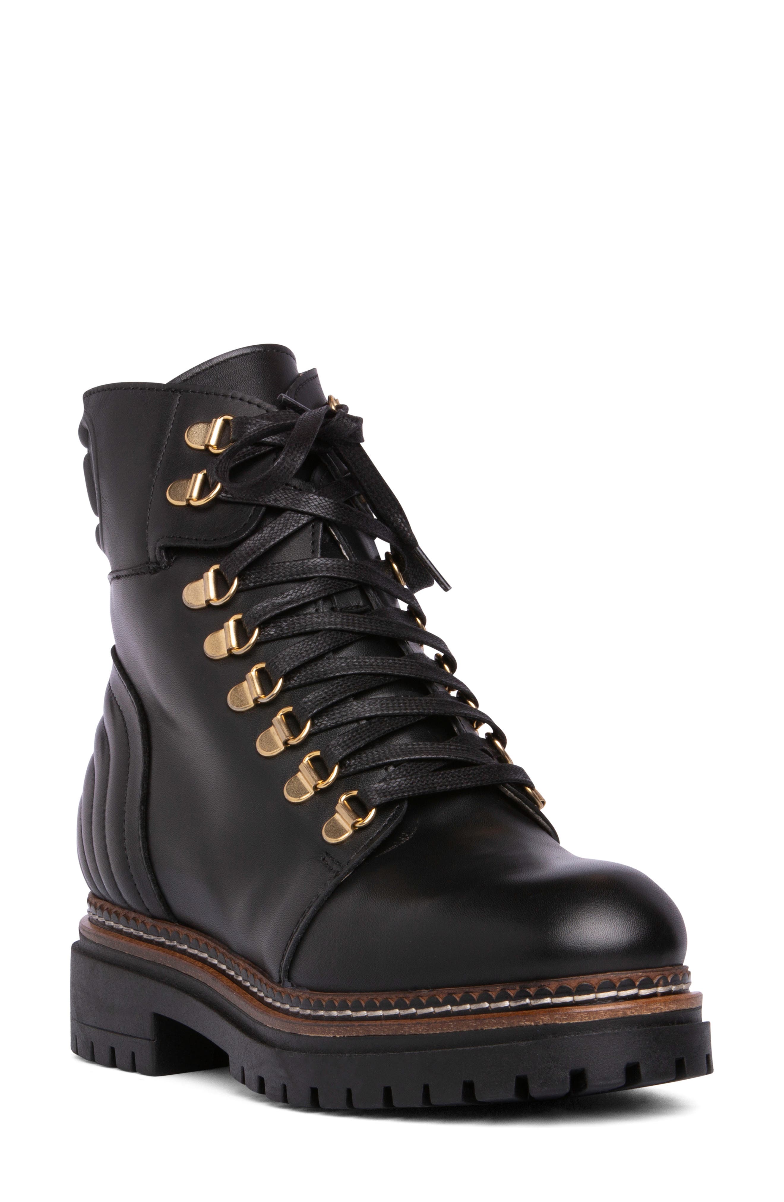 BEAUTIISOLES Ronnie Lace-Up Lug Sole Boot