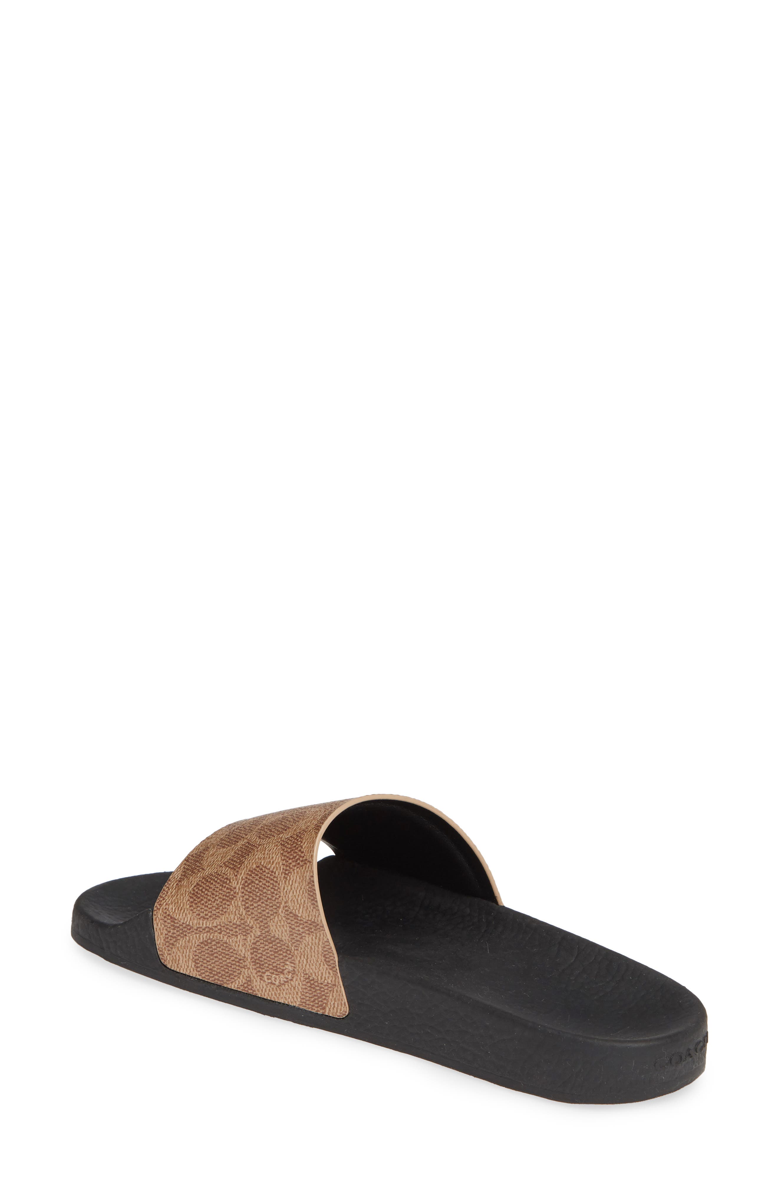 COACH Udele Sport Slide Sandal, Alternate, color, Tan Fabric