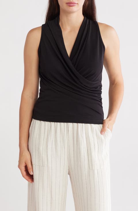 Surplice V-Neck Sleeveless Top
