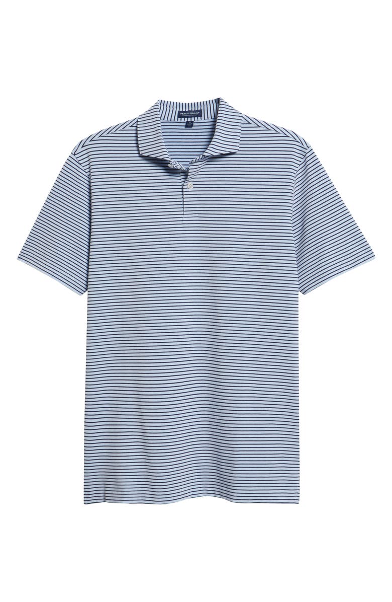 Peter Millar Crown Crafted Albatross Stripe Pima Cotton Blend Polo, Alternate, color, Blue Topaz / Navy