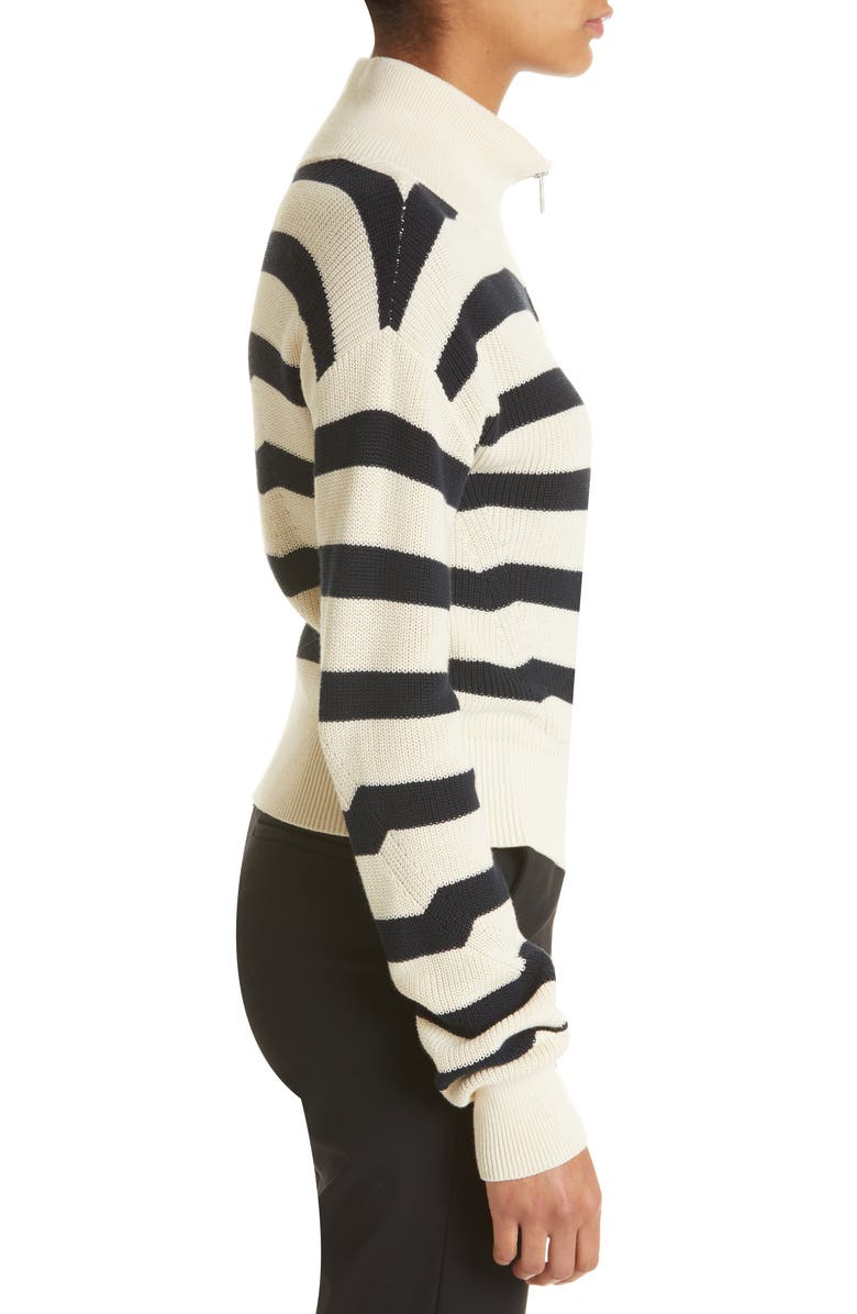 rag & bone Amy Stripe Cotton Zip Sweater, Alternate, color,