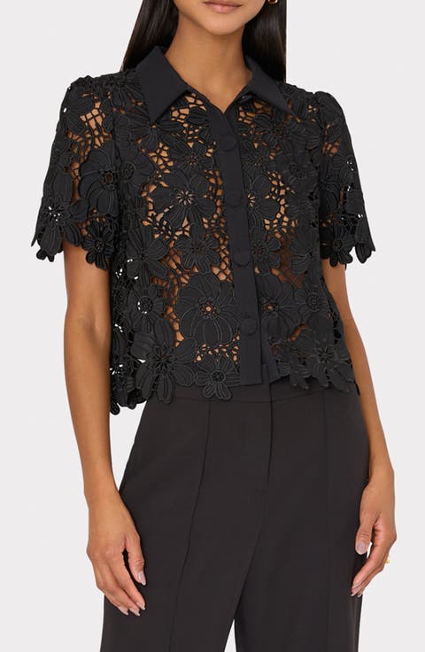 Addison Lace Crop Shirt