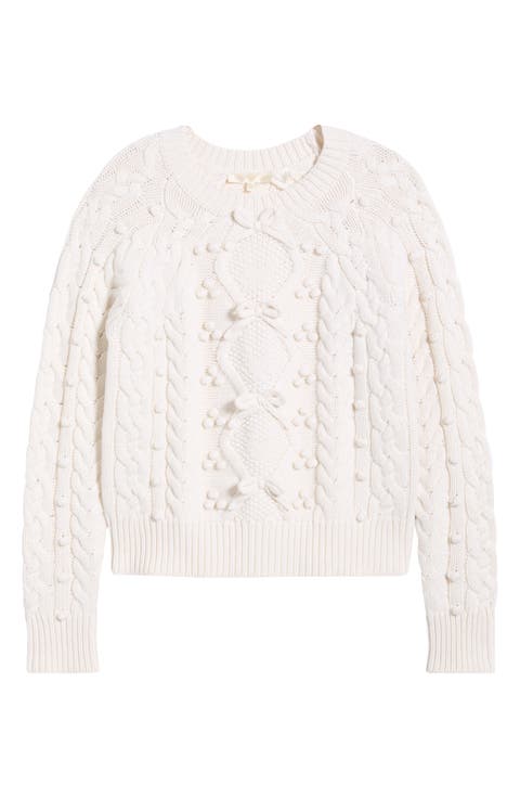 Mavelle Pom Cable Stitch Sweater