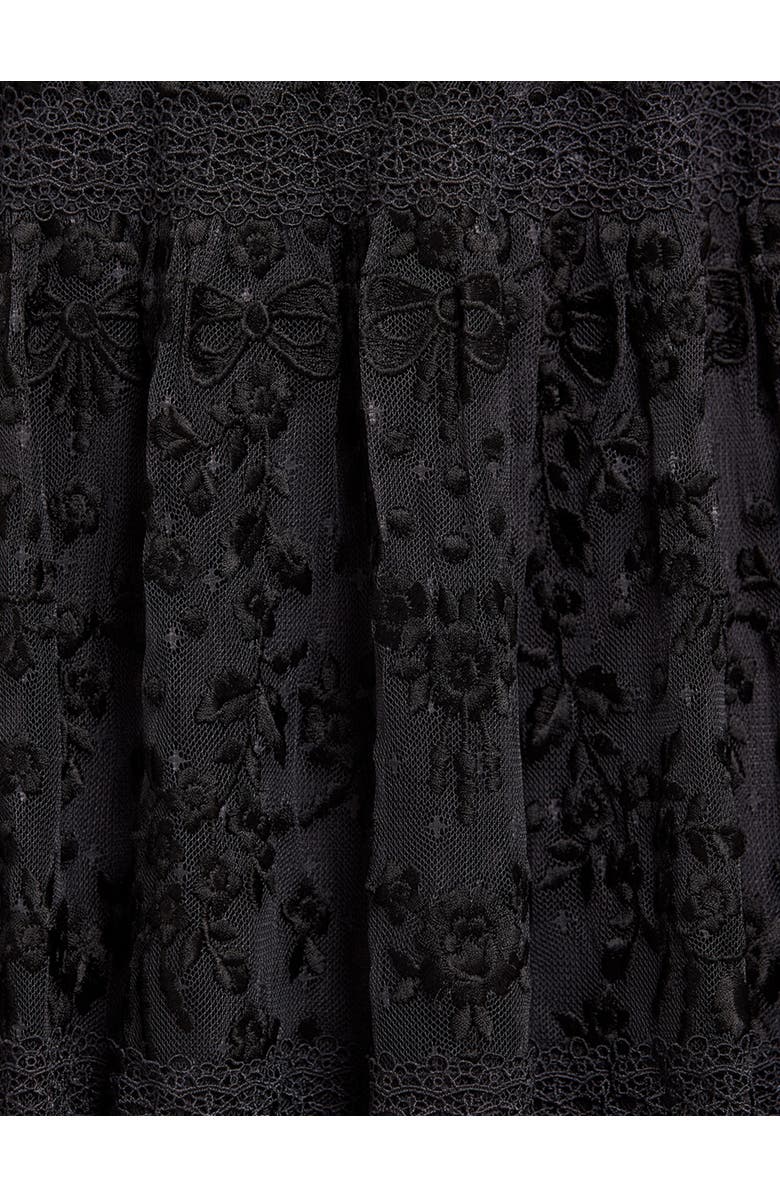 Needle & Thread Celestia Ribbon Long Sleeve V-Neck Gown, Alternate, color, Graphite