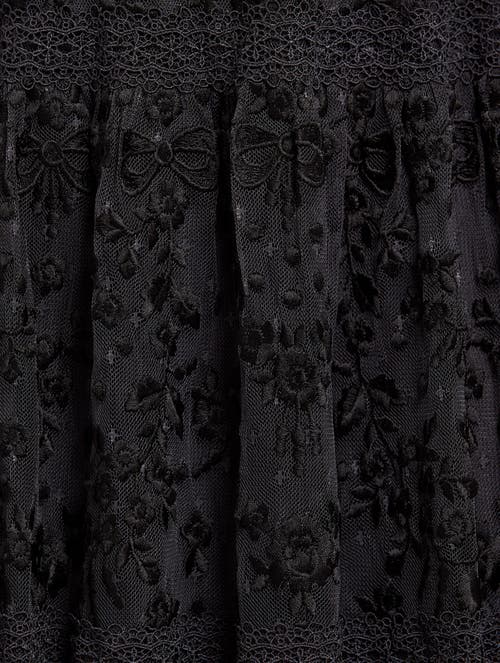 Needle & Thread Celestia Ribbon Long Sleeve V-neck Gown In Black