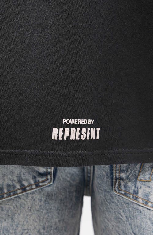 Represent World Championship Printed Cotton T-shirt In Black