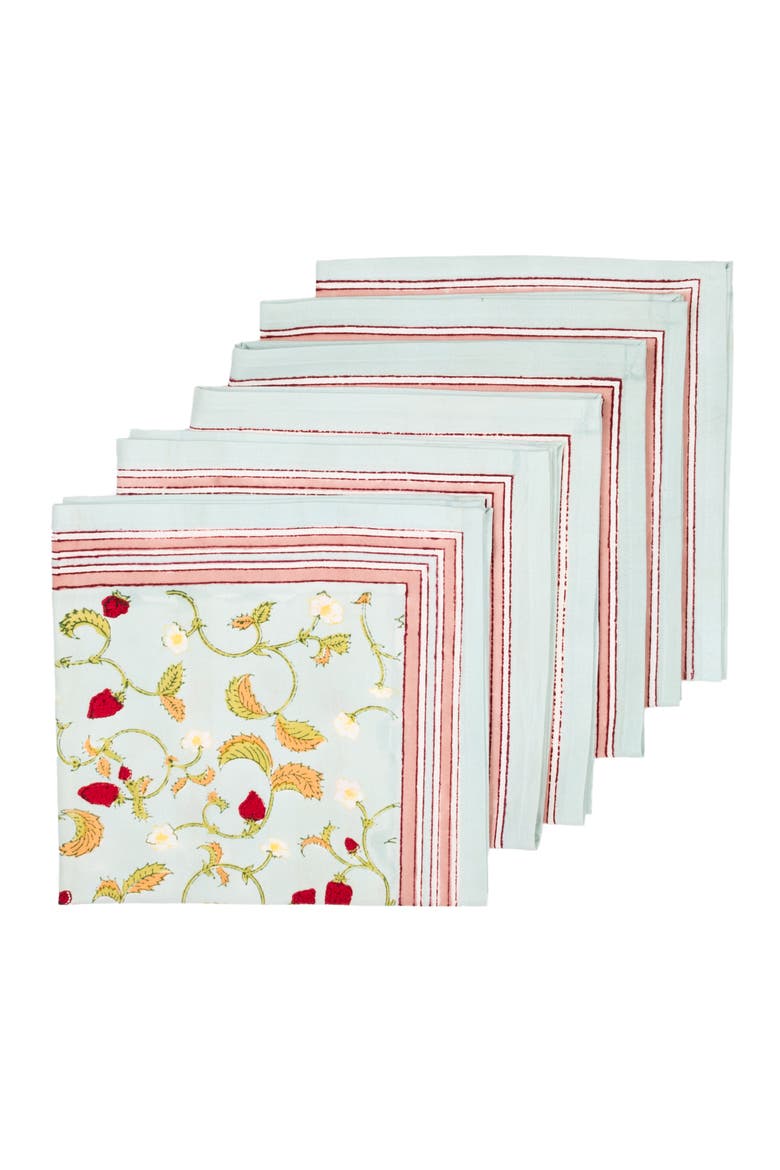 Fraises des Bois Napkins, Main, color, Blue 19" x 19"