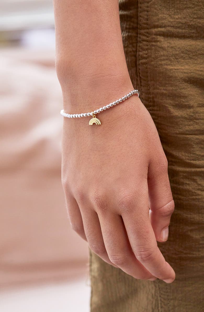 Estella Bartlett Rainbow Sienna Beaded Stretch Bracelet, Alternate, color, Gold And Silver