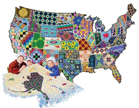 An American Quilt 600 piece Jigsaw Puzzle for Adults Special Shape