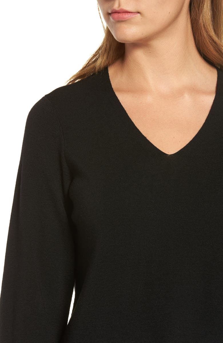 Eileen Fisher Merino Wool V-Neck Top, Alternate, color, 