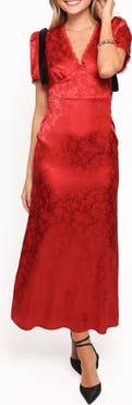 Petal & Pup Lomandra Brocade & Velvet Tie Maxi Dress
