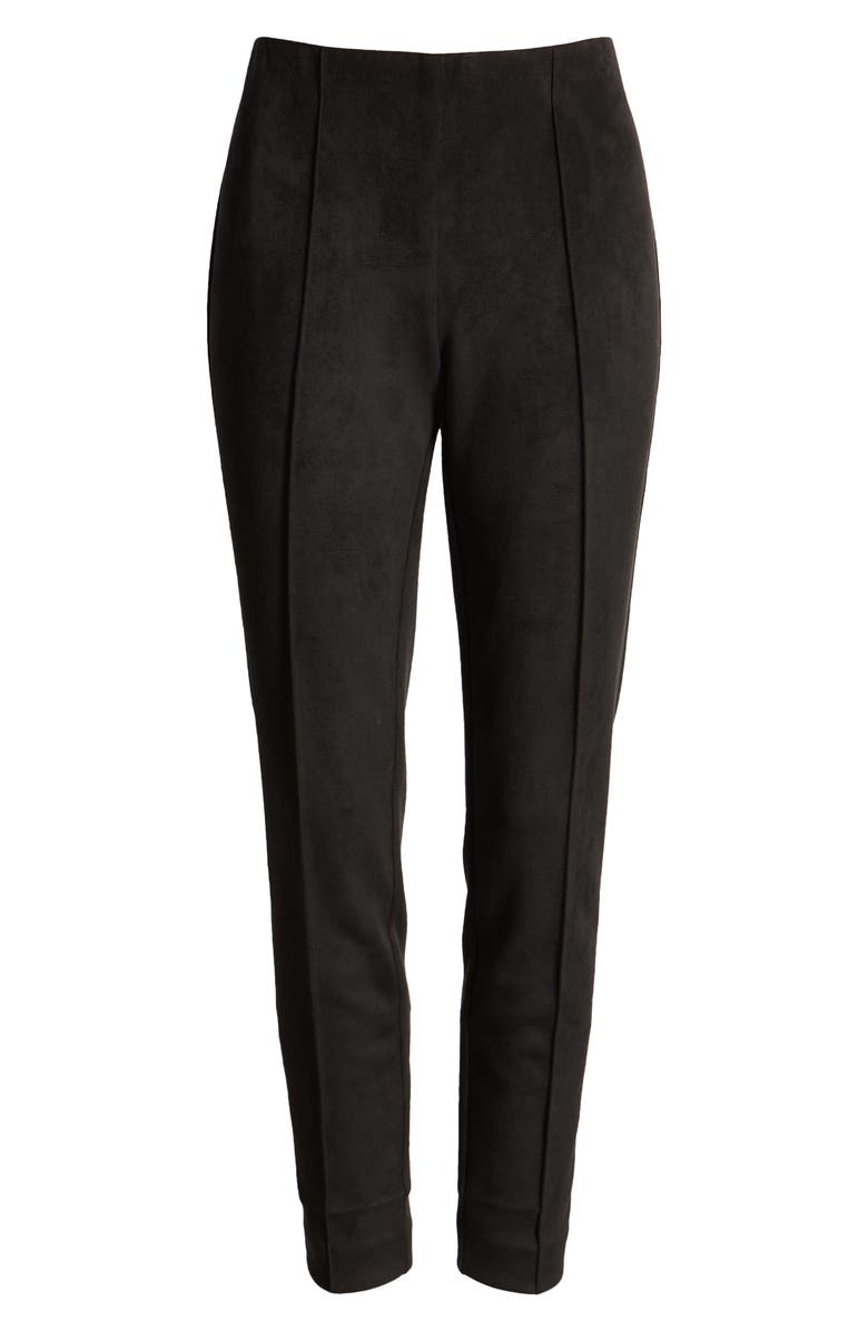 Anne Klein Slim Faux Suede Pull-On Pants, Alternate, color, 